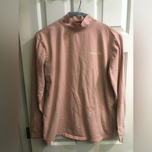 Dutch Bros light pink long sleeve mock turtleneck, size L